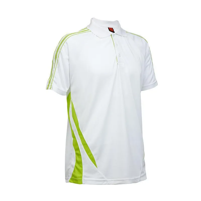Quick Dry Unisex Polo T-shirt with Stripes accents
