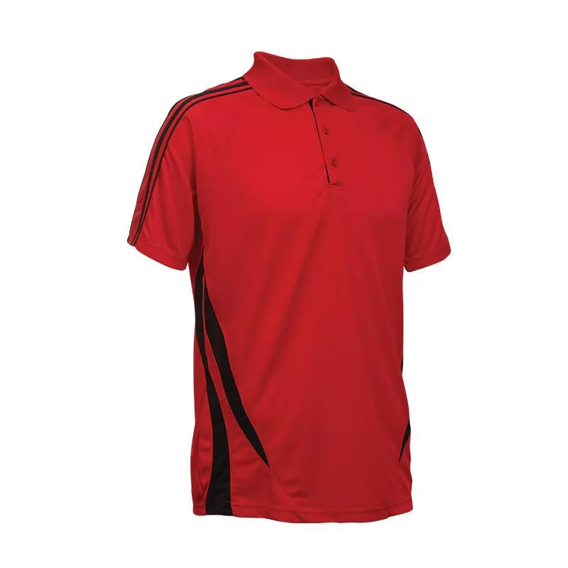 Quick Dry Unisex Polo T-shirt with Stripes accents