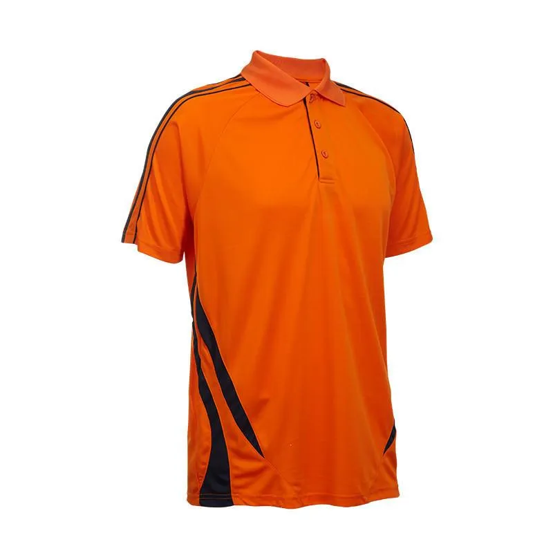 Quick Dry Unisex Polo T-shirt with Stripes accents