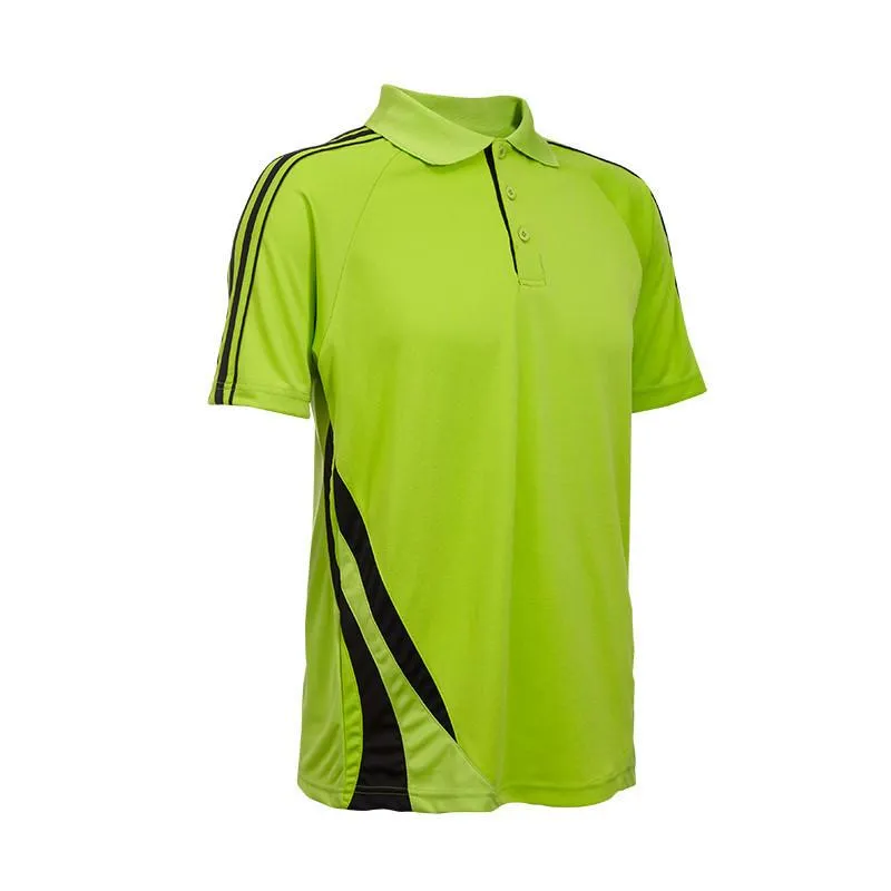 Quick Dry Unisex Polo T-shirt with Stripes accents