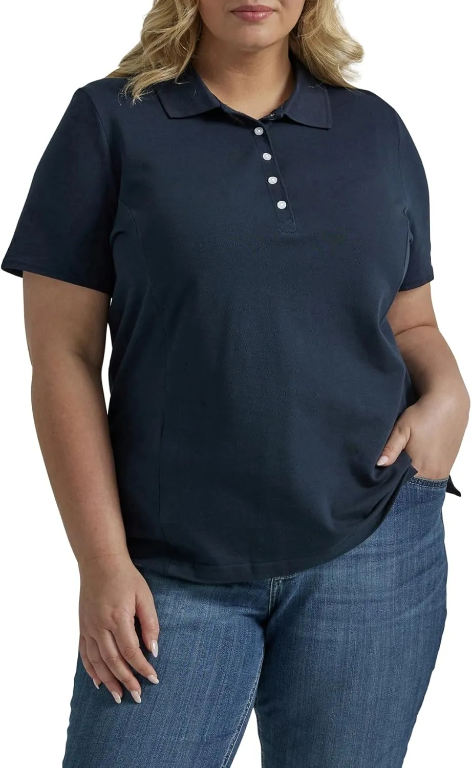 Riders by Lee Indigo Women's Plus Size Short Sleeve Polo Shirt