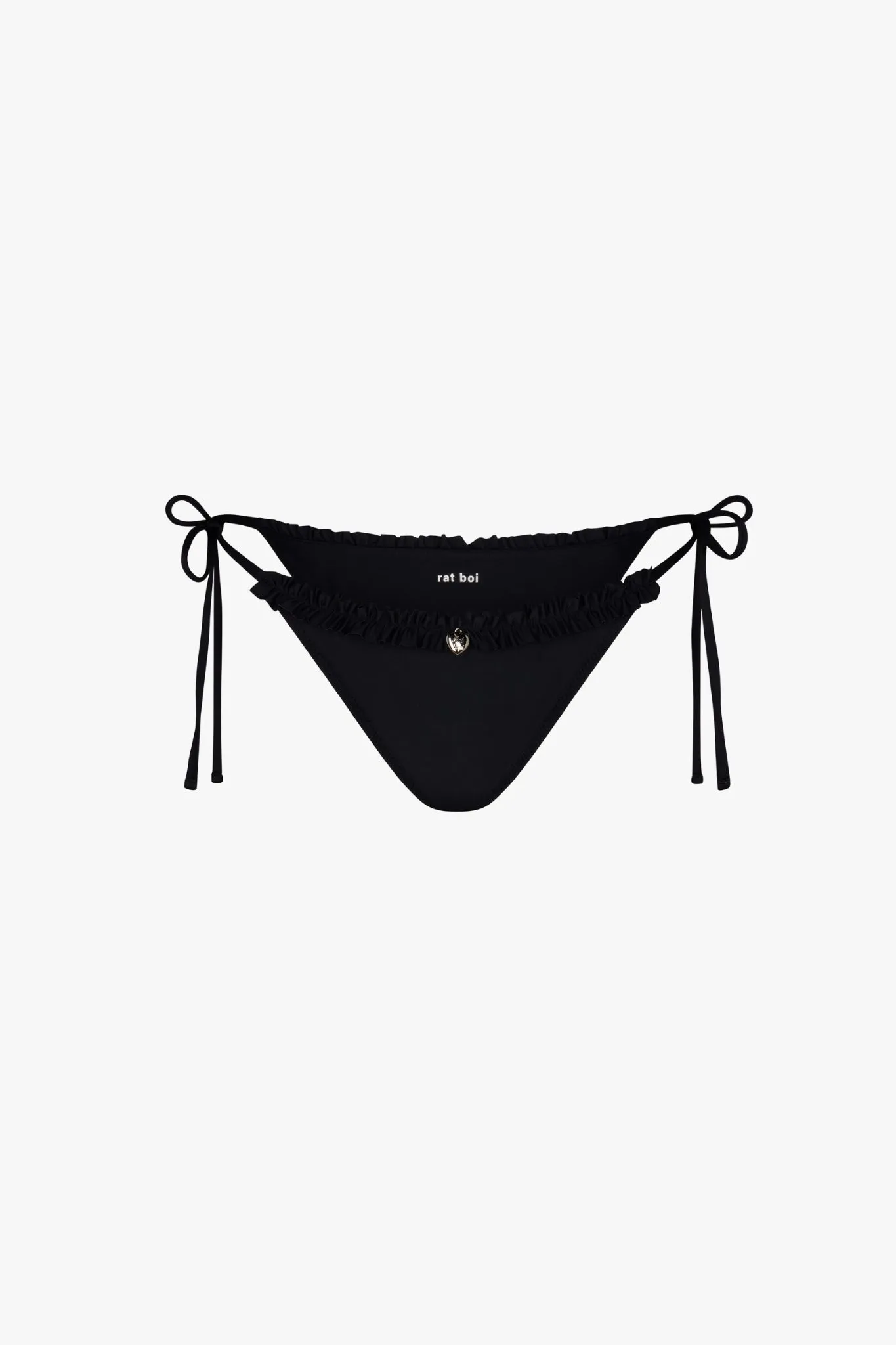 RUFFLE CHARM BIKINI BOTTOM IN ONYX
