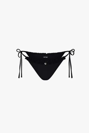RUFFLE CHARM BIKINI BOTTOM IN ONYX
