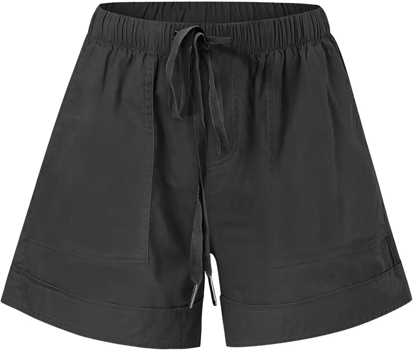 Shorts for Women Trendy 2025 Summer Casual Drawstring Elastic Waist Cotton Linen Plus Size Beach Vacation Clothes