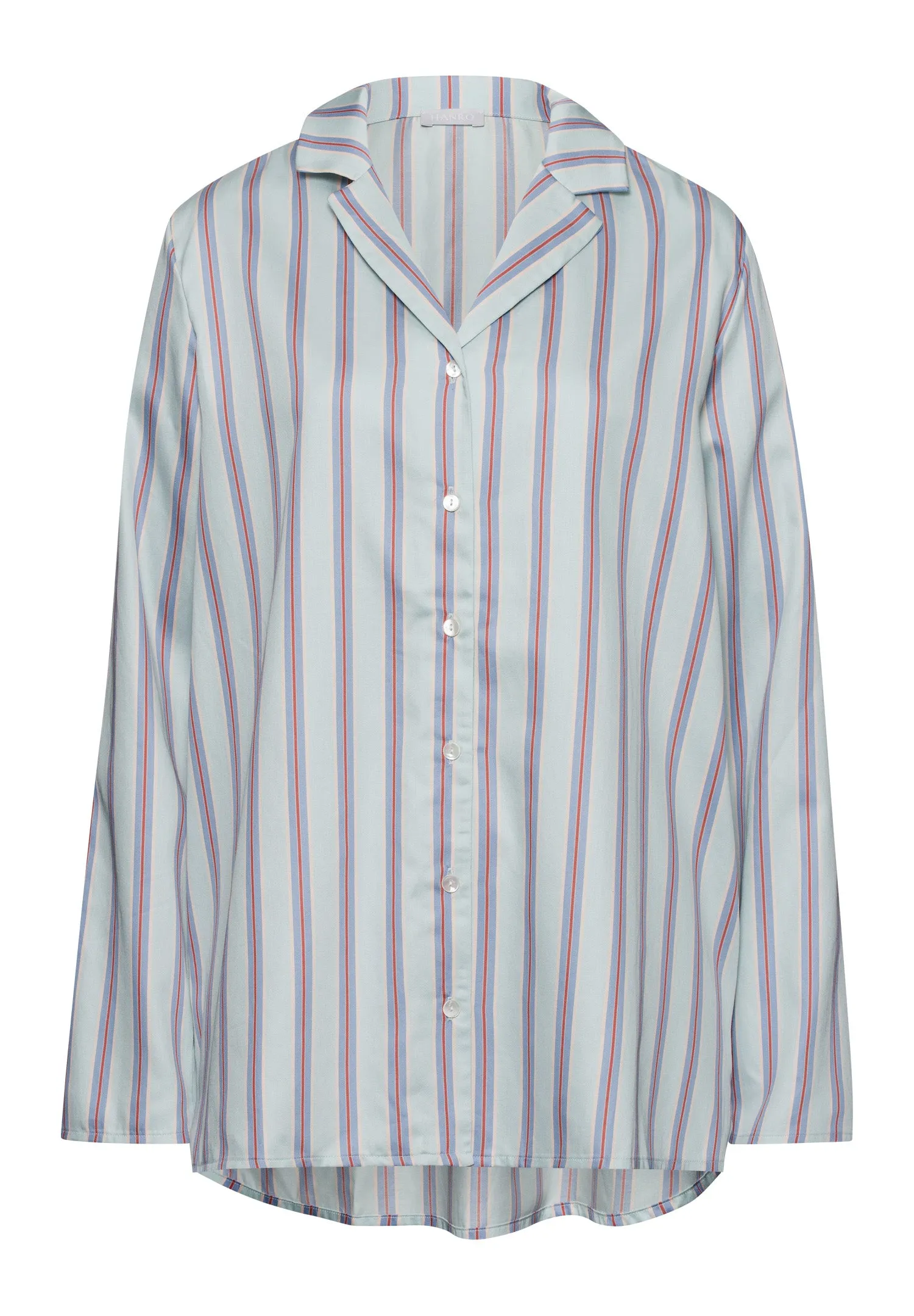Sleep And Lounge Cotton Button Front Pajama Shirt | Balanced Stripe 74849-2164