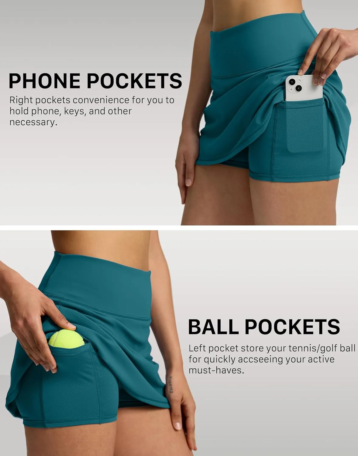 Soothfeel Tennis Skirts for Women High Waisted Golf Skirt with Shorts Pockets Workout Athletic Skort for Summer Casual