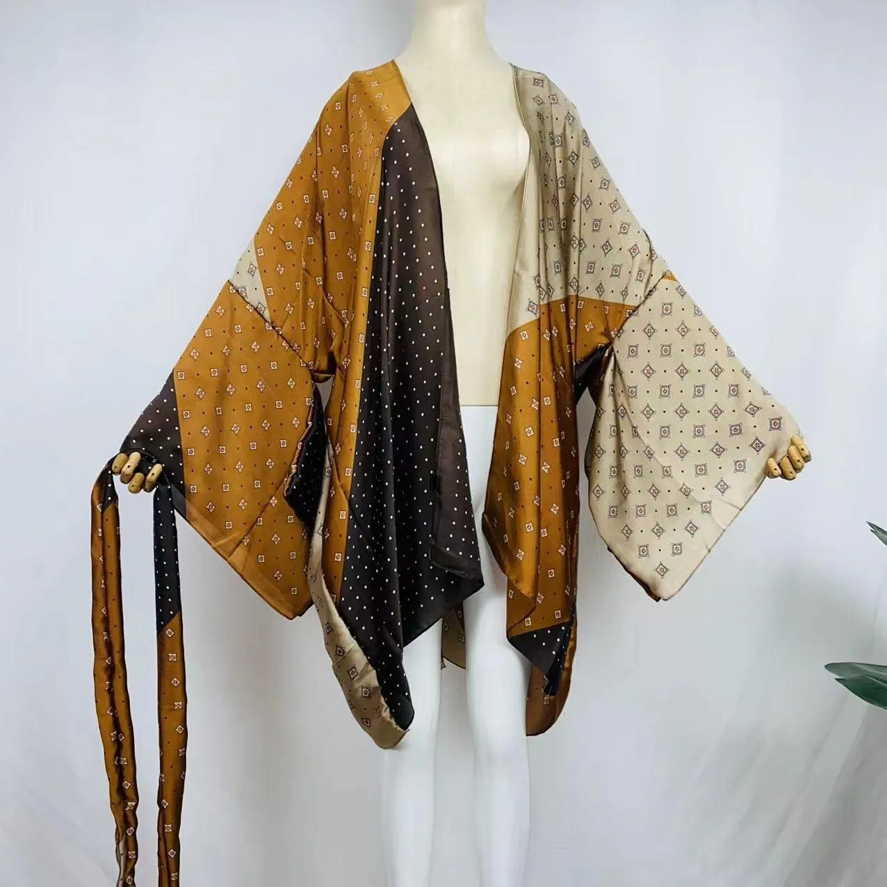 Summer Beach Cover up Women Cardigan Fashion Sexy Boho African Holiday Party Long Sleeve Silk Feeling Robe Kimono Kaftan