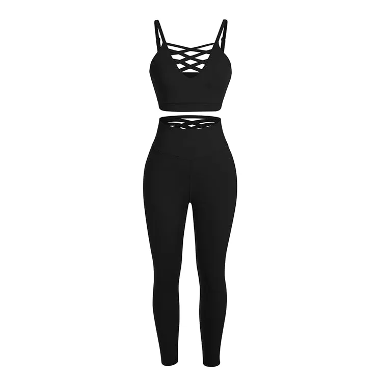 Women Three Yoga Suit Set High Waist Yoga Pants Long Sleeve Crop Top Hoodie Plain Tracksuit