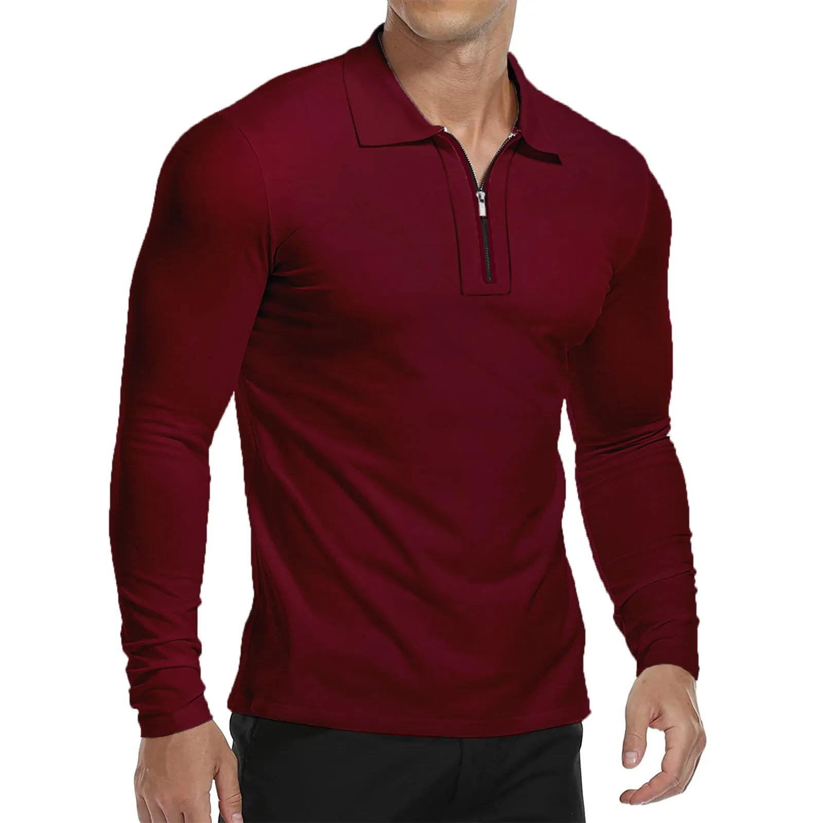 ZIPPER QUICK DRY LONG SLEEVE POLO SHIRT