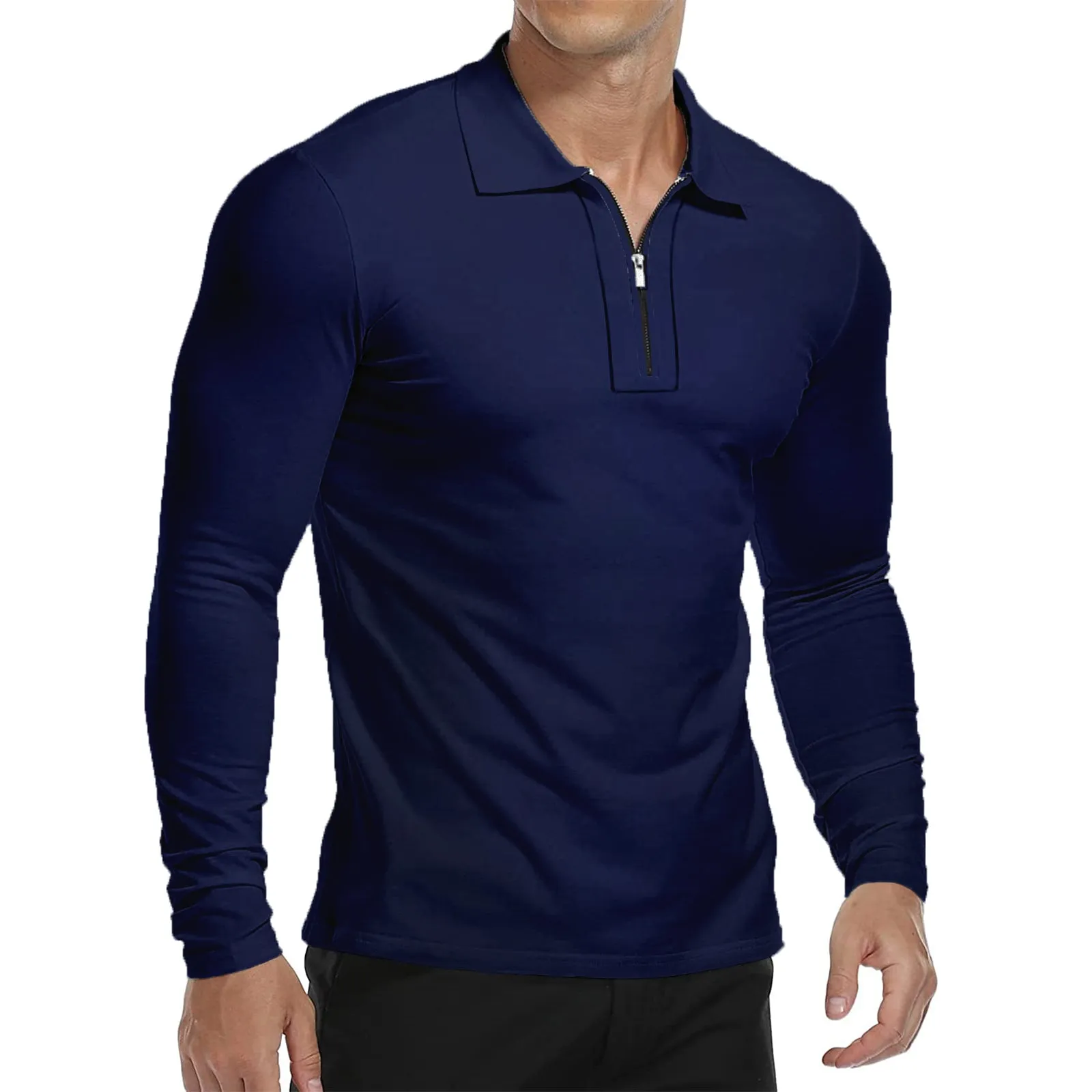 ZIPPER QUICK DRY LONG SLEEVE POLO SHIRT
